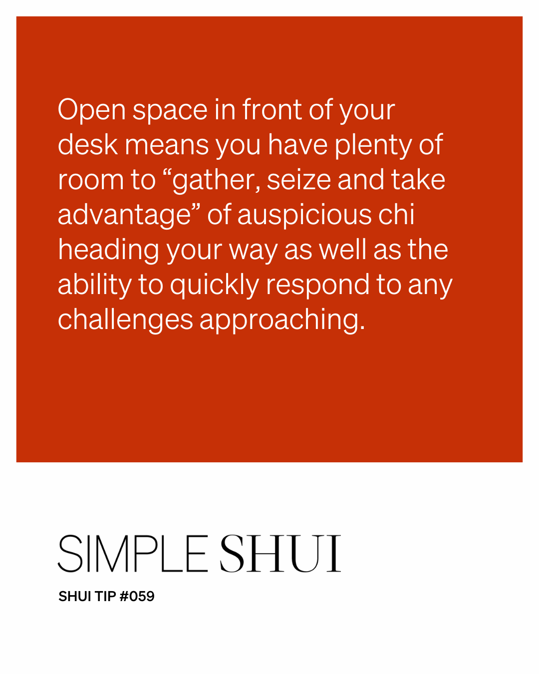 simple shui tip: command matters