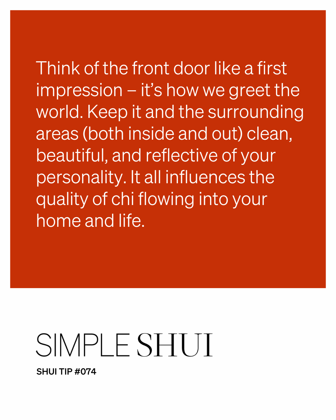 simple shui tip: add color to your front door