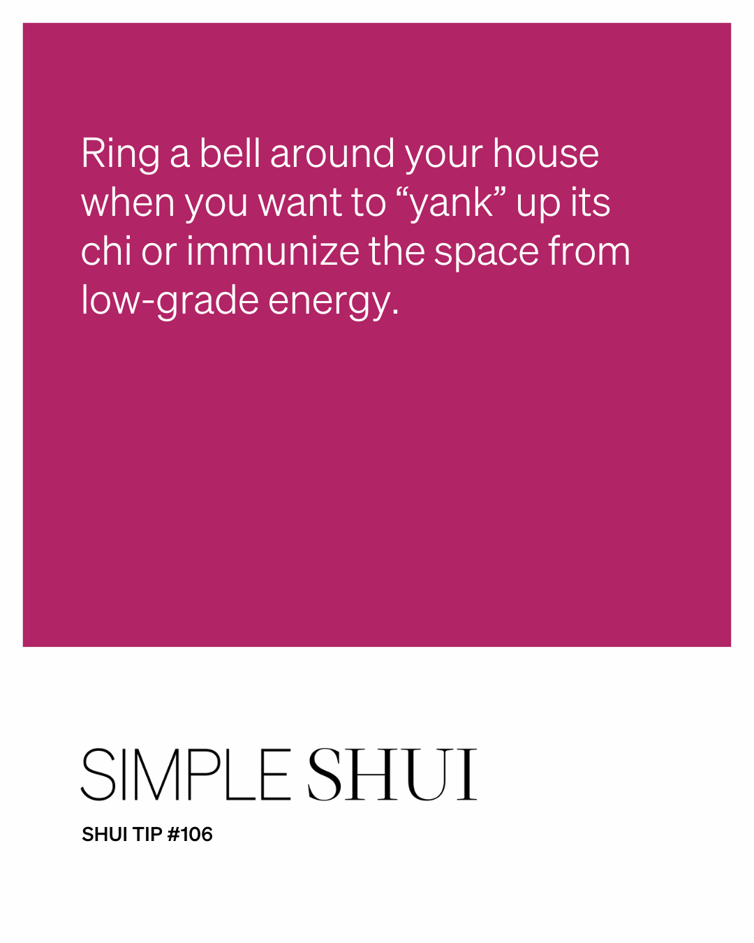 simple shui tip: ring the bells!