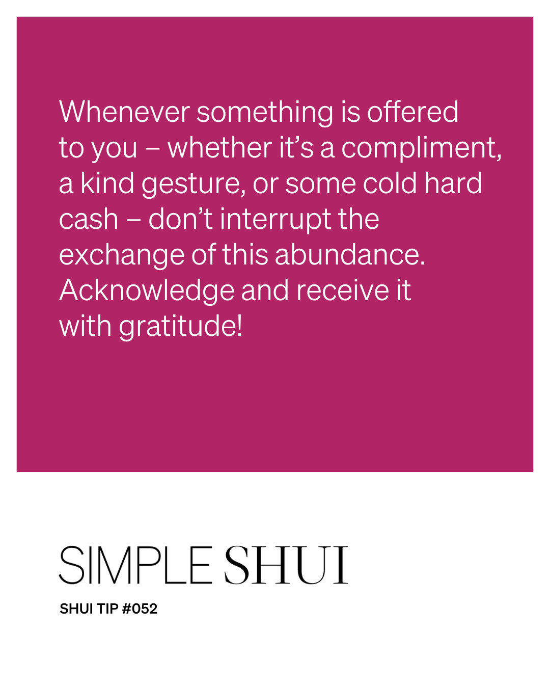 simple shui tip: woo abundance