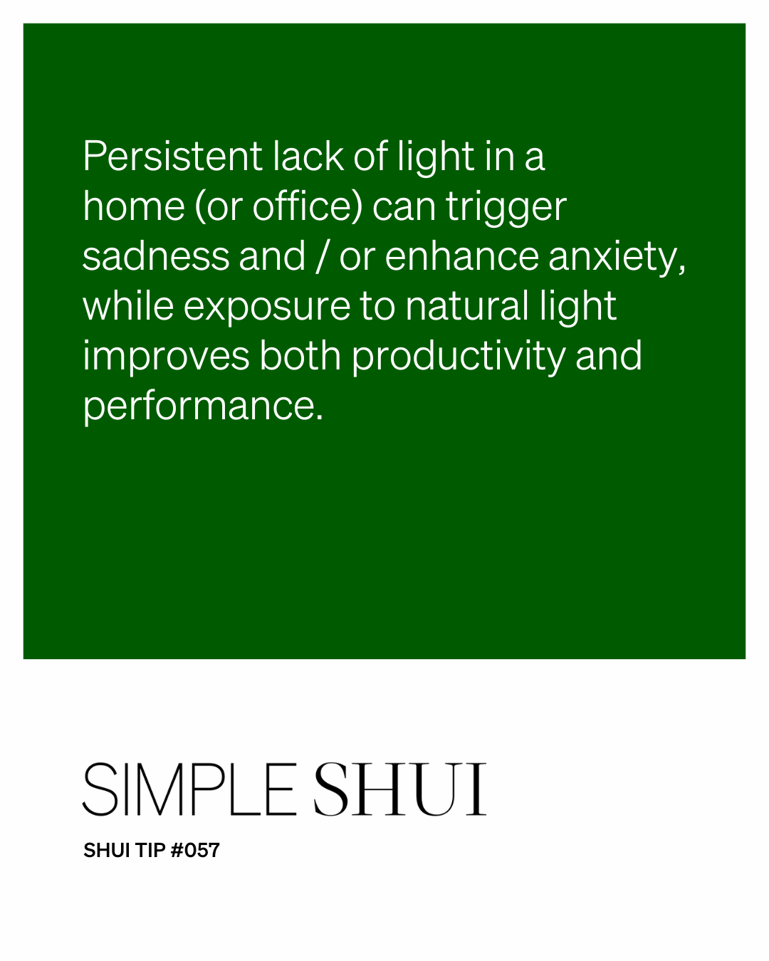 simple shui tip: let there be light!