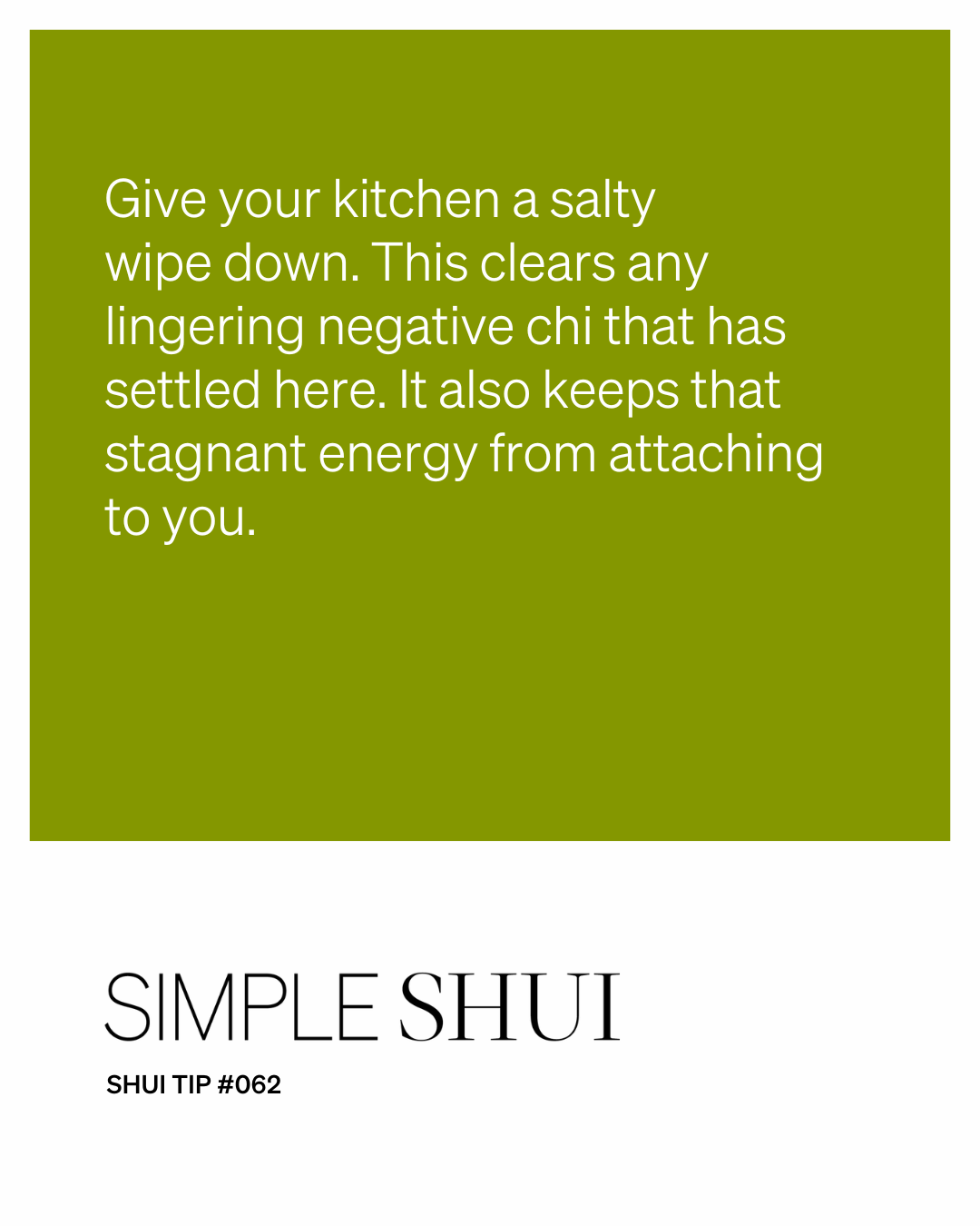 simple shui tip: pass the salt, please!
