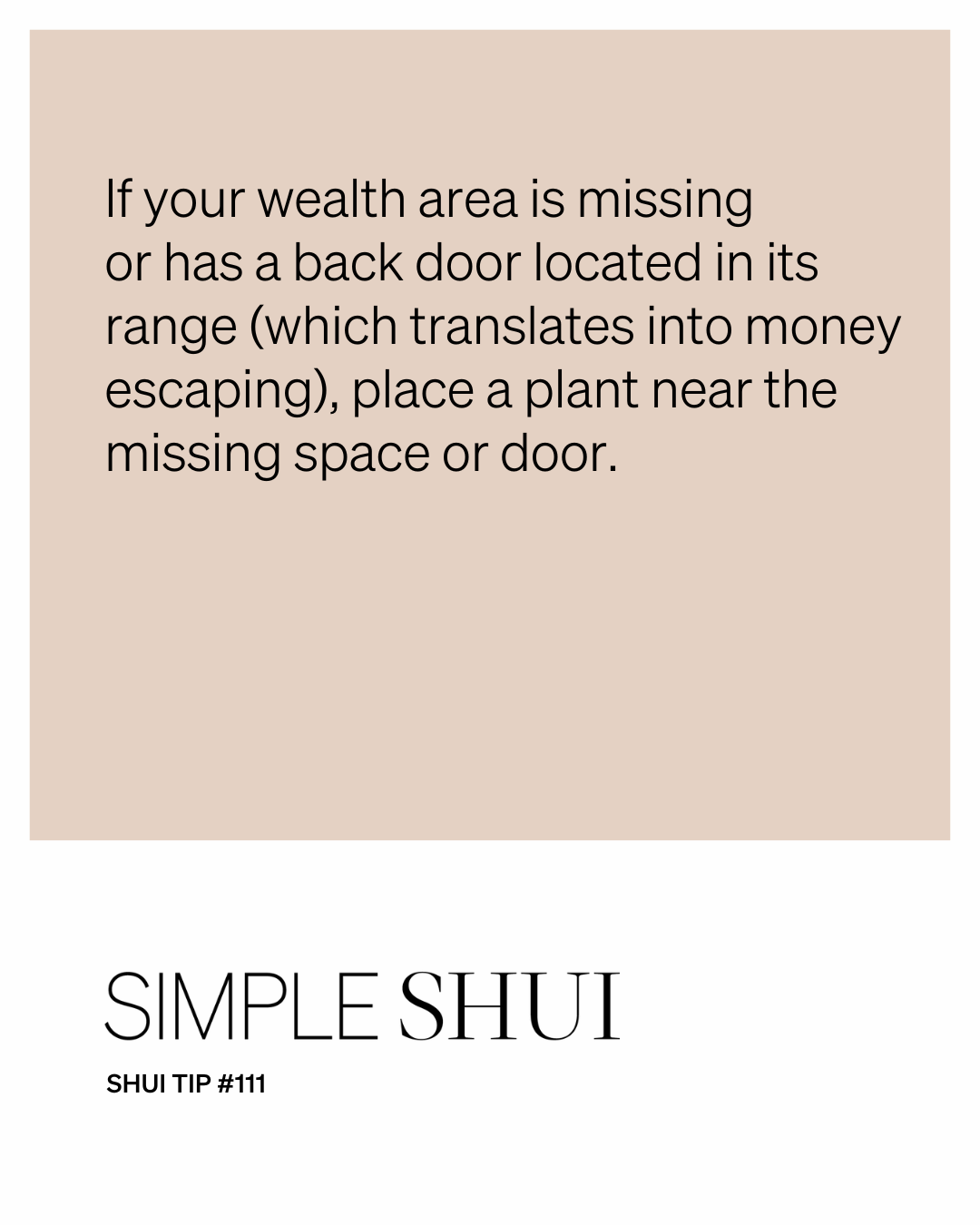 simple shui tip: work your wealth magic