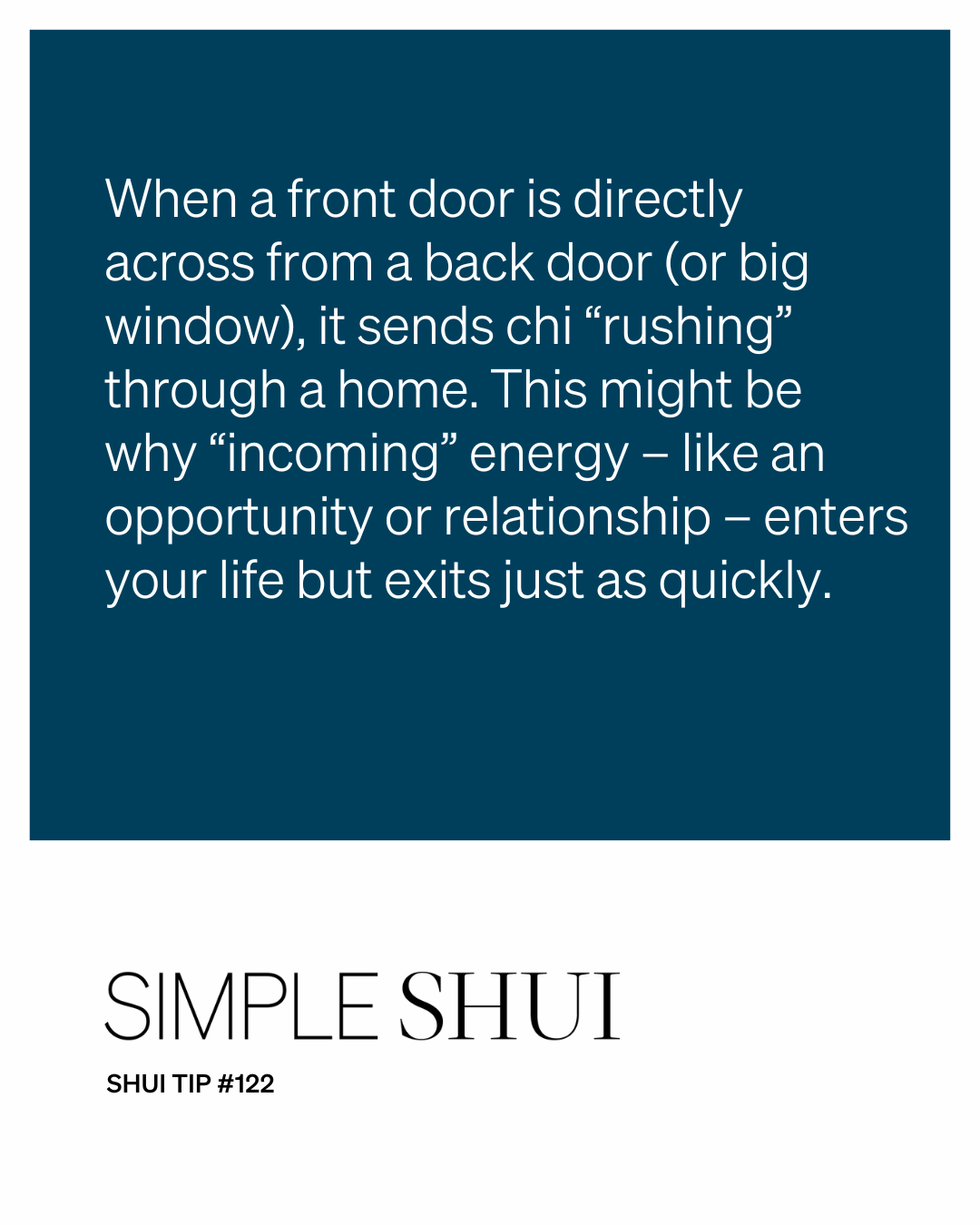 simple shui tip: invite energy to linger
