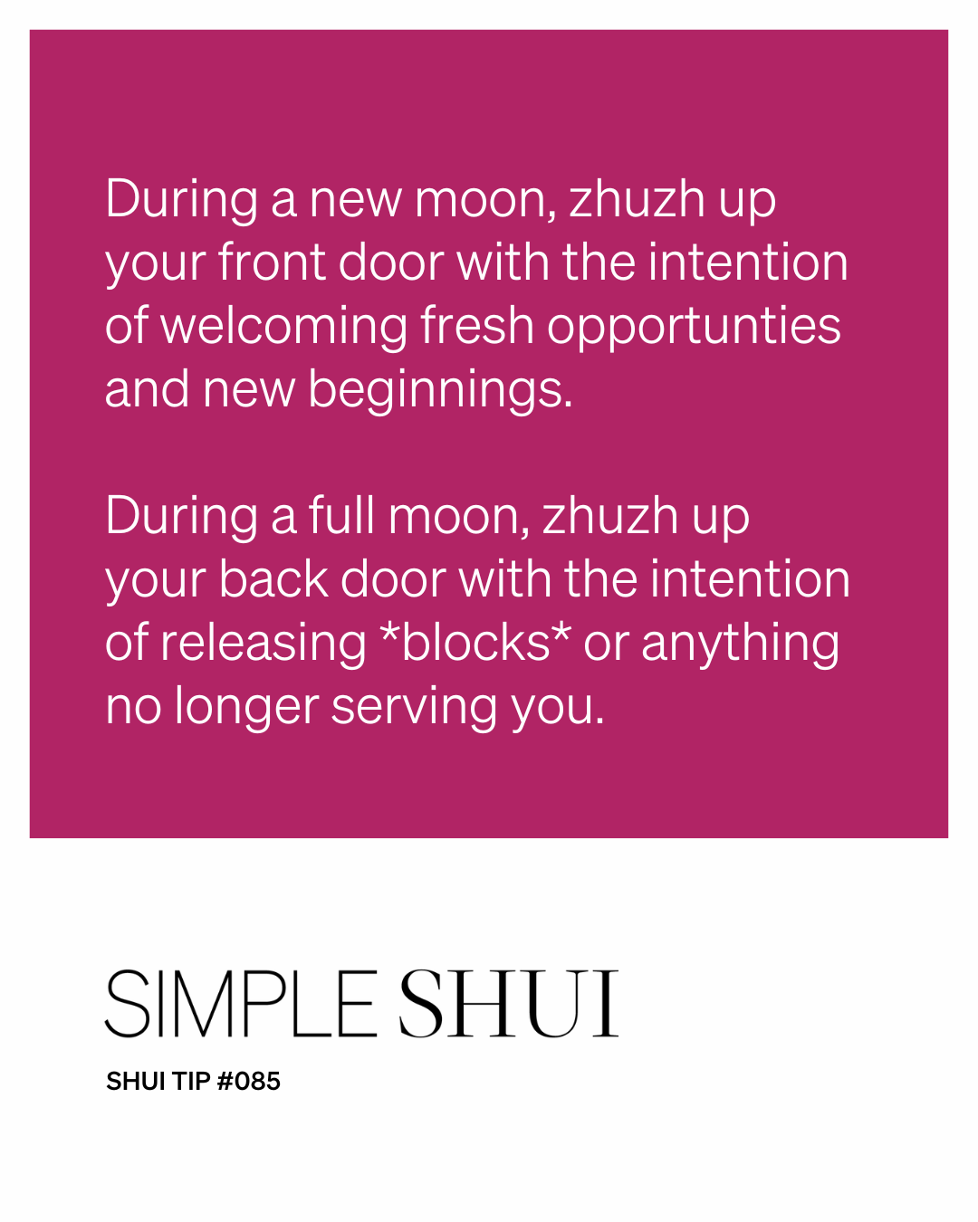 simple shui tip: elevate every welcome!