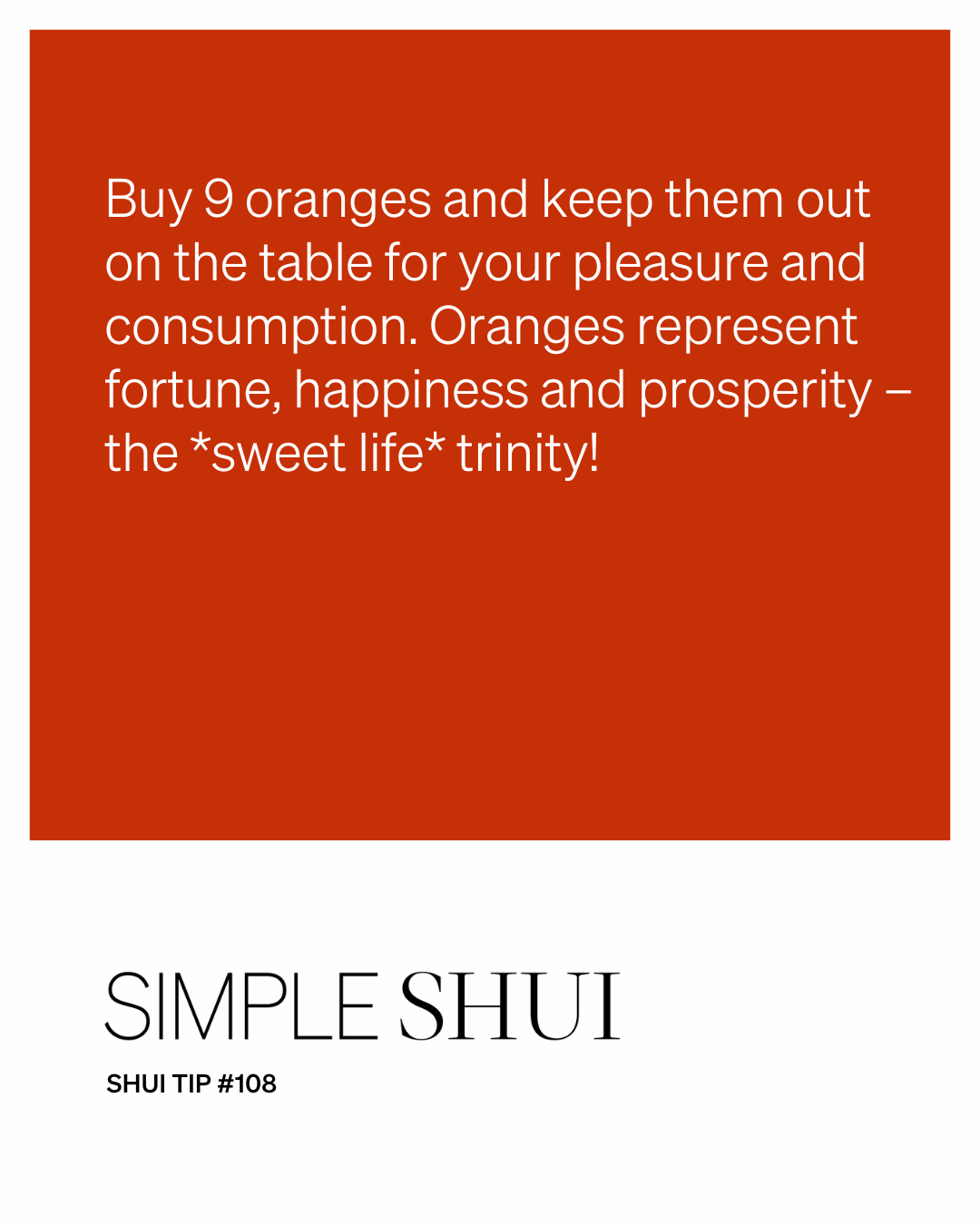 simple shui tip: grab yourself an orange