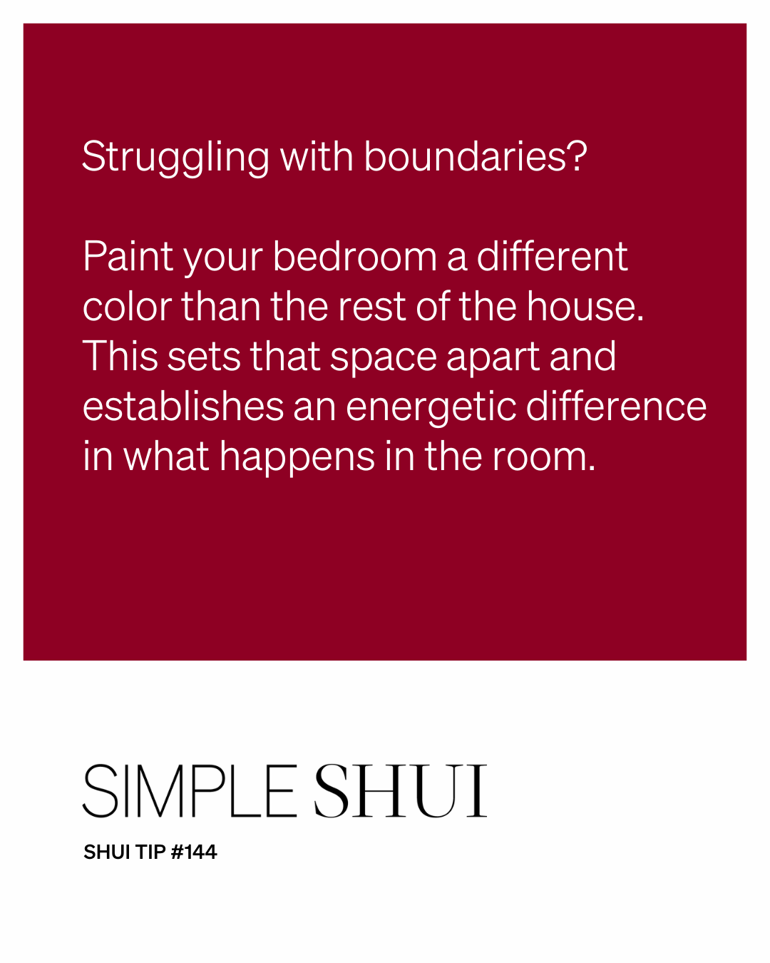 simple shui tip: paint your bedroom a different color